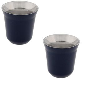 Jumbo Glory 7 Double Wall Lacivert 2'li 80 ml Termo Çelik Fincan