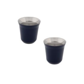 Jumbo Glory 7 Double Wall Lacivert 2'li 80 ml Termo Çelik Fincan