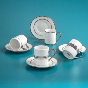 Jumbo Luces Platin 90 ml 4 Kişilik Kahve Fincan Takımı