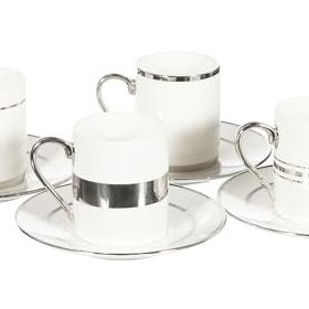 Jumbo Luces Platin 90 ml 4 Kişilik Kahve Fincan Takımı