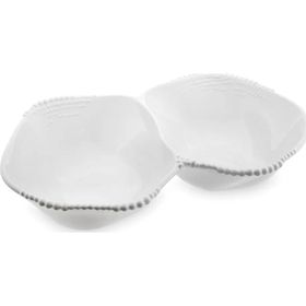 Jumbo Maris Melamin 32.6x24.6x7.1 cm 2 Bölmeli Beyaz Servis Kase