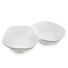 Jumbo Maris Melamin 32.6x24.6x7.1 cm 2 Bölmeli Beyaz Servis Kase