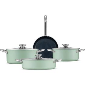 Jumbo Mint Green 7 Parça Granit Tencere Seti