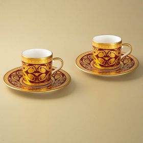 Jumbo Palast Bordo 2 Kişilik Kahve Fincan Takımı