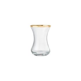 Jumbo Ribbon Gold İnce Belli 6'lı Çay Bardak