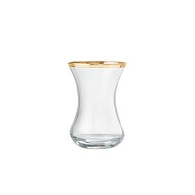 Jumbo Ribbon Gold İnce Belli 6'lı Çay Bardak