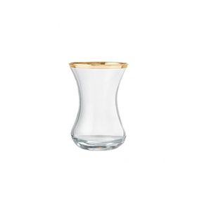 Jumbo Ribbon Gold İnce Belli 6'lı Çay Bardak