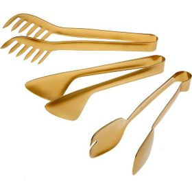 Jumbo Steel Titanyum Gold 3'lü Maşa Seti