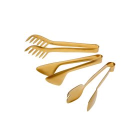 Jumbo Steel Titanyum Gold 3'lü Maşa Seti