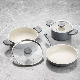 Jumbo Swiss Crystal Grey 5 Parça İndüksiyon Tabanlı Tencere Seti