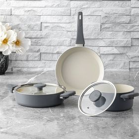 Jumbo Swiss Crystal Grey 5 Parça İndüksiyon Tabanlı Tencere Seti