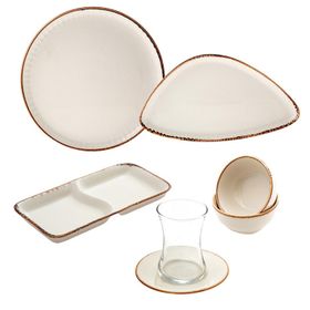 Jumbo Terracota 25 Parça 6 Kişilik Bej Kahvaltı Takımı