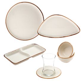 Jumbo Terracota 25 Parça 6 Kişilik Bej Kahvaltı Takımı