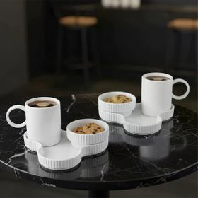 Jumbo Trigon Beyaz 2 Kişilik Kahve Fincan Takımı