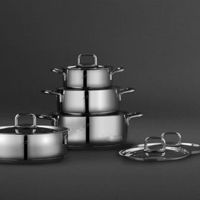 Jumbo Web New Myra 8 Parça İndüksiyon Tabanlı Çelik Tencere Seti