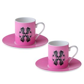 Jumbo X İstanbul Modern Horasan İsimsiz Pembe 2 Kişilik Kahve Fincan Takımı