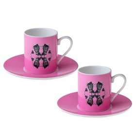 Jumbo X İstanbul Modern Horasan İsimsiz Pembe 2 Kişilik Kahve Fincan Takımı