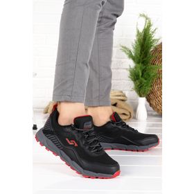 Jump 26582 Siyah Kırmızı Erkek Spor Ayakkabı