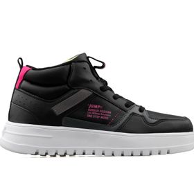 Jump 27428 Siyah Fuşya Neon Yeşil Kadın Spor Ayakkabı