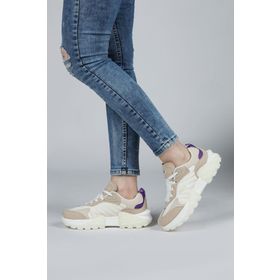 Jump 29092 Beyaz Bej Kadın Spor Ayakkabı