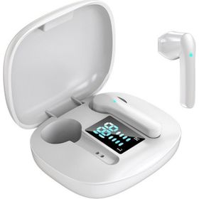 Junchang JS36 Beyaz Bluetooth Kulaklık 5.0TWS Şarj Bölmeli Yarı Kulak İçi Stereo Kulaklık