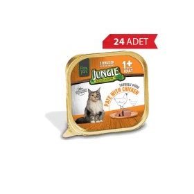 Jungle 100 gr 24 Adet Tavuklu Kısırlaştırılmış Ezme Kedi Konservesi