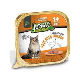 Jungle 100 gr 24 Adet Tavuklu Kısırlaştırılmış Ezme Kedi Konservesi