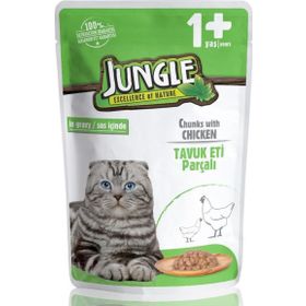 Jungle 100 gr Pouch Tavuklu Kedi Konservesi