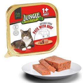 Jungle 12x100 gr Dana Etli Pate Yetişkin Konserve Kedi Maması