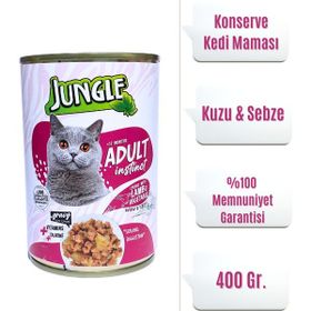 Jungle 400 gr Kuzu Etli Ve Sebzeli Konserve Yetişkin Kedi Maması