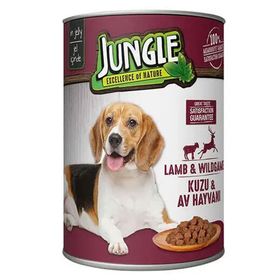 Jungle 415 gr Kuzu Etli ve Av Hayvanlı Parça Etli Köpek Konservesi