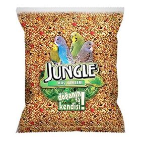 Jungle 500 gr Plastik Poşet Sarı Darı-Aspir-Beyaz Darı-Keten Tohumu-Yulaf Muhabbet Kuşu Yemi