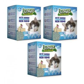 Jungle Aktif Karbonlu Marsilya Sabunlu Ekstra Topaklanan 3x6 lt Kedi Kumu