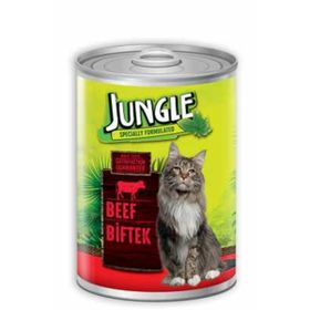 Jungle Biftekli 24x415 gr Kedi Konserve