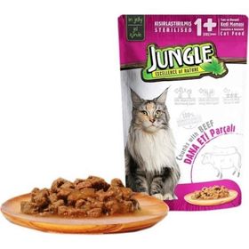 Jungle Biftekli Jelli Pouch 24x100 gr Konserve Kedi Maması