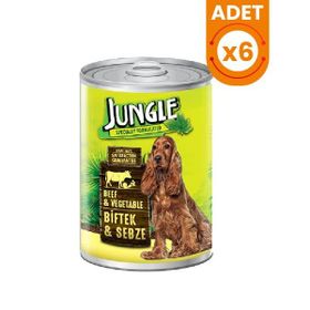 Jungle Biftekli Sebzeli 6x415 gr Konserve Köpek Maması
