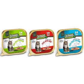 Jungle Karışık Çeşitli Pate Yetişkin 6x100 gr Kedi Yaş Maması