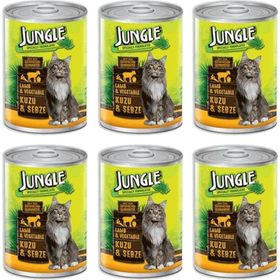 Jungle Kuzu Etli Sebzeli 6x415 gr Konserve Kedi Maması