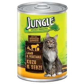 Jungle Kuzu Etli ve Sebzeli 415 gr Konserve Yetişkin Kedi Maması