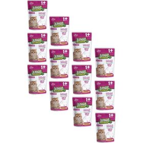 Jungle Pouch Gravy Soslu Biftekli 12x100 gr Konserve Kısırlaştırılmış Kedi Maması