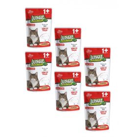 Jungle Pouch Gravy Soslu Biftekli Yaş 6x100 gr Kedi Maması