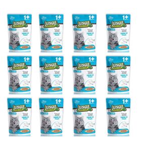 Jungle Pouch Gravy Soslu Somonlu 12x100 gr Konserve Yetişkin Kedi Maması
