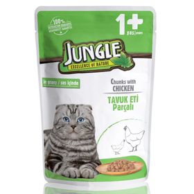 Jungle Pouch Gravy Soslu Tavuklu 100 gr Konserve Kedi Maması