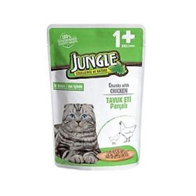 Jungle Pouch Gravy Soslu Tavuklu 6x100 gr Konserve Yetişkin Kedi Maması