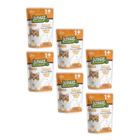 Jungle Pouch Kısırlaştırılmış Gravy Soslu Tavuklu Yaş 6x100 gr Kedi Maması