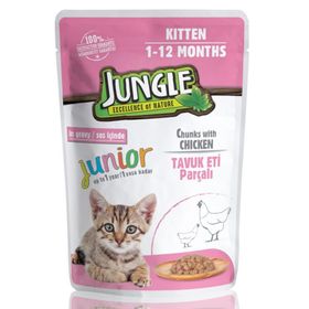 Jungle Pouch Kitten Junior Tavuklu Yavru 100 gr Kedi Maması