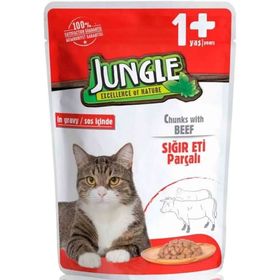 Jungle Pouch Sığır Etli Yetişkin 100 gr Kedi Yaş Maması