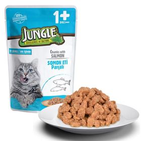 Jungle Pouch Somonlu Jelli 100 gr Kedi Yaş Maması