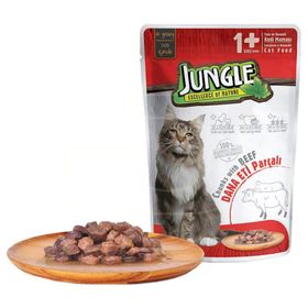Jungle Pouch Soslu Dana Etli 32x100 gr Yaş Kedi Maması