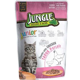 Jungle Pouch Tavuklu 24x100 gr Yavru Kedi Konservesi